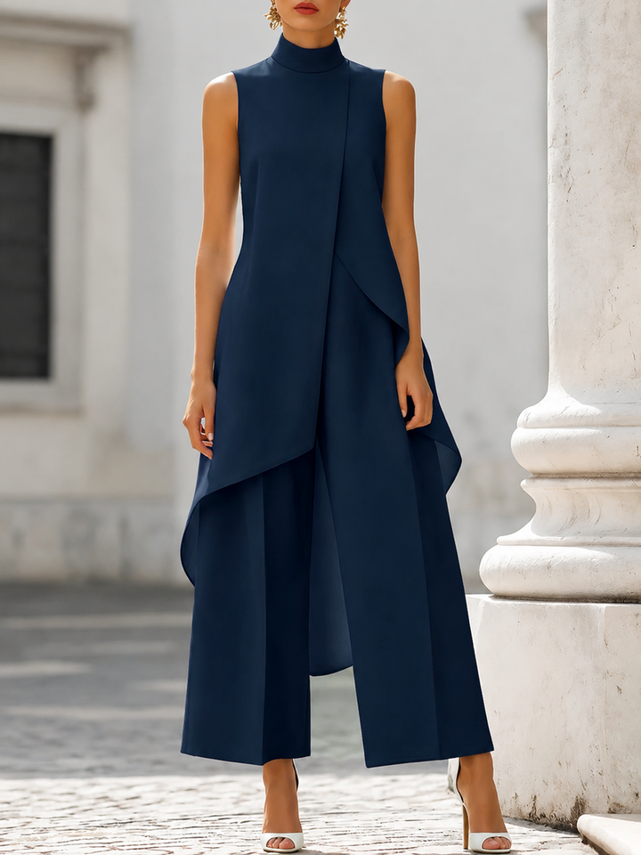 Edwina – Sleeveless High-Neck Wide-Leg Set