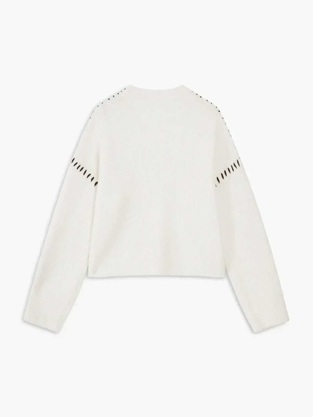 Mhairi – Oversized Ribbed Jumper with Whipstitch Detail