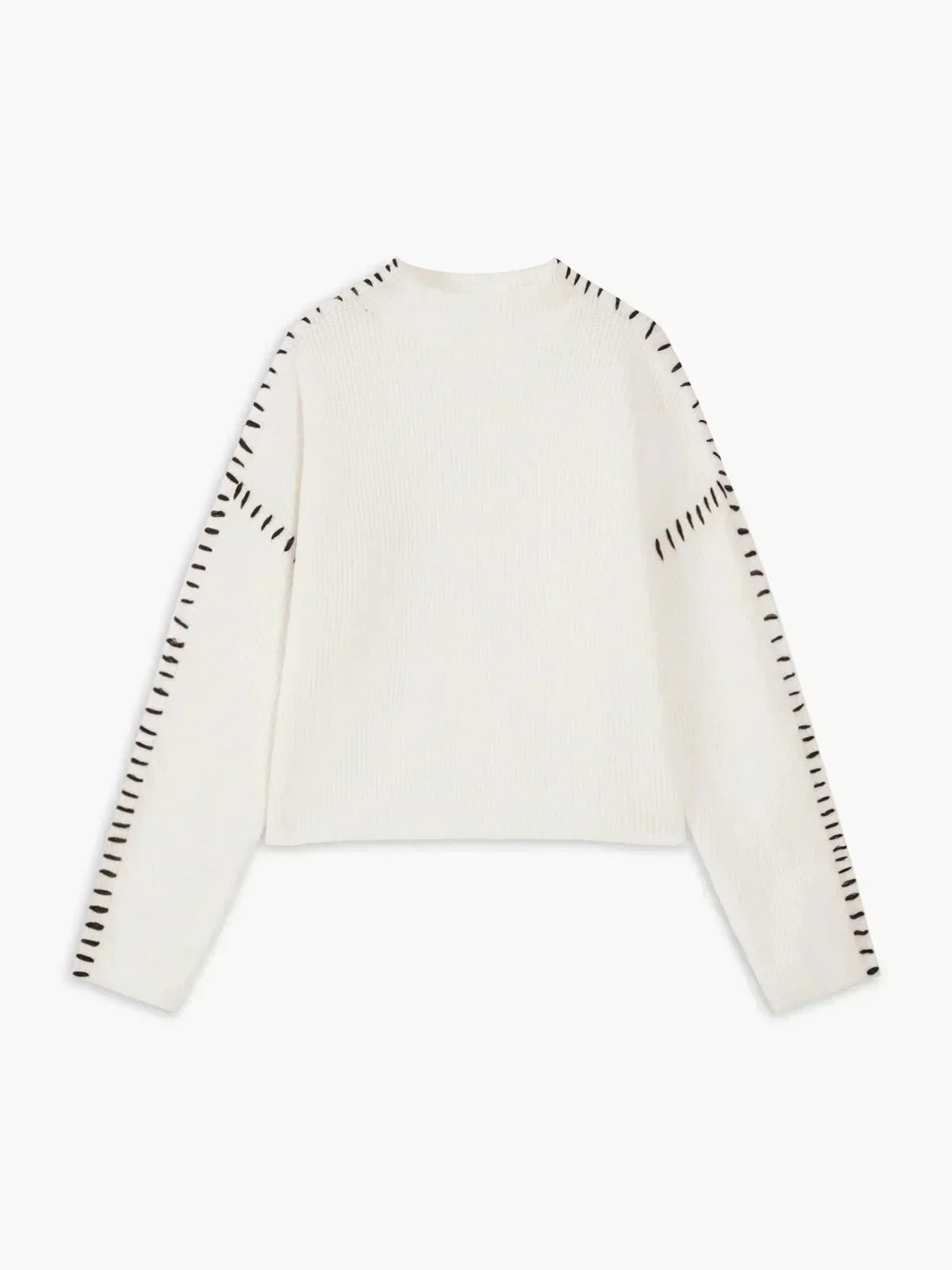 Mhairi – Oversized Ribbed Jumper with Whipstitch Detail