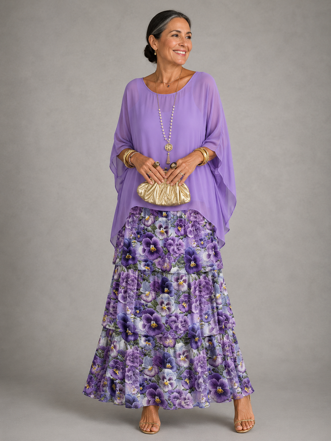 Janet – Tiered Chiffon-Look Maxi Dress