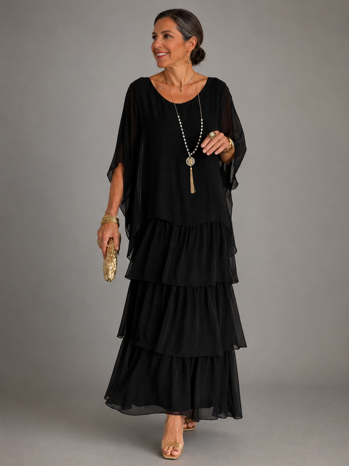 Janet – Tiered Chiffon-Look Maxi Dress