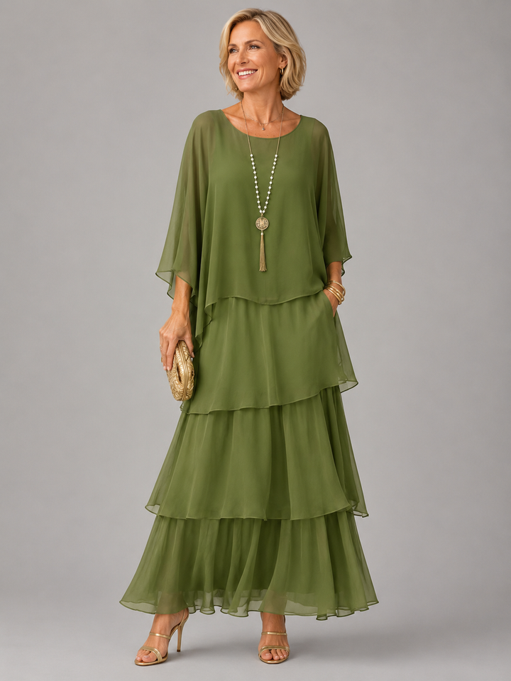 Janet – Tiered Chiffon-Look Maxi Dress