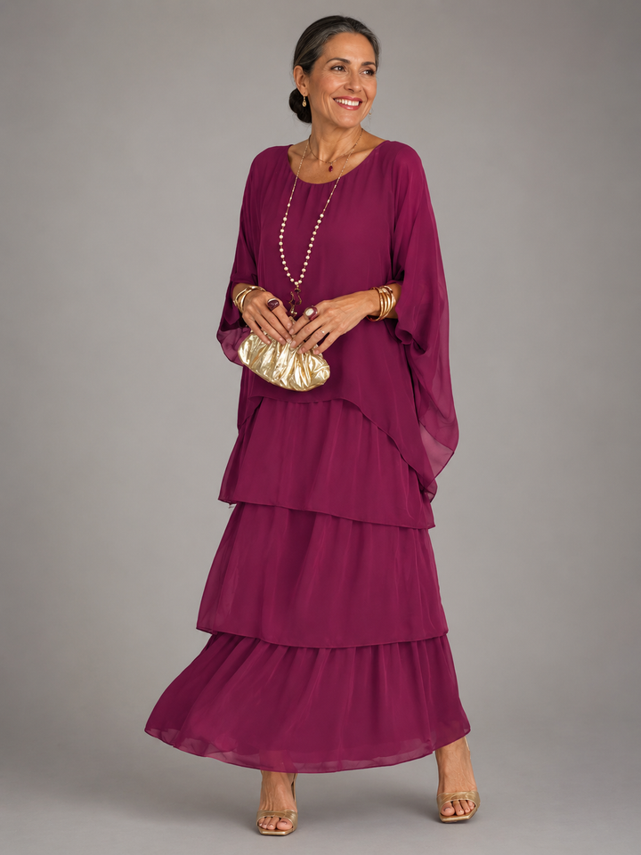 Janet – Tiered Chiffon-Look Maxi Dress