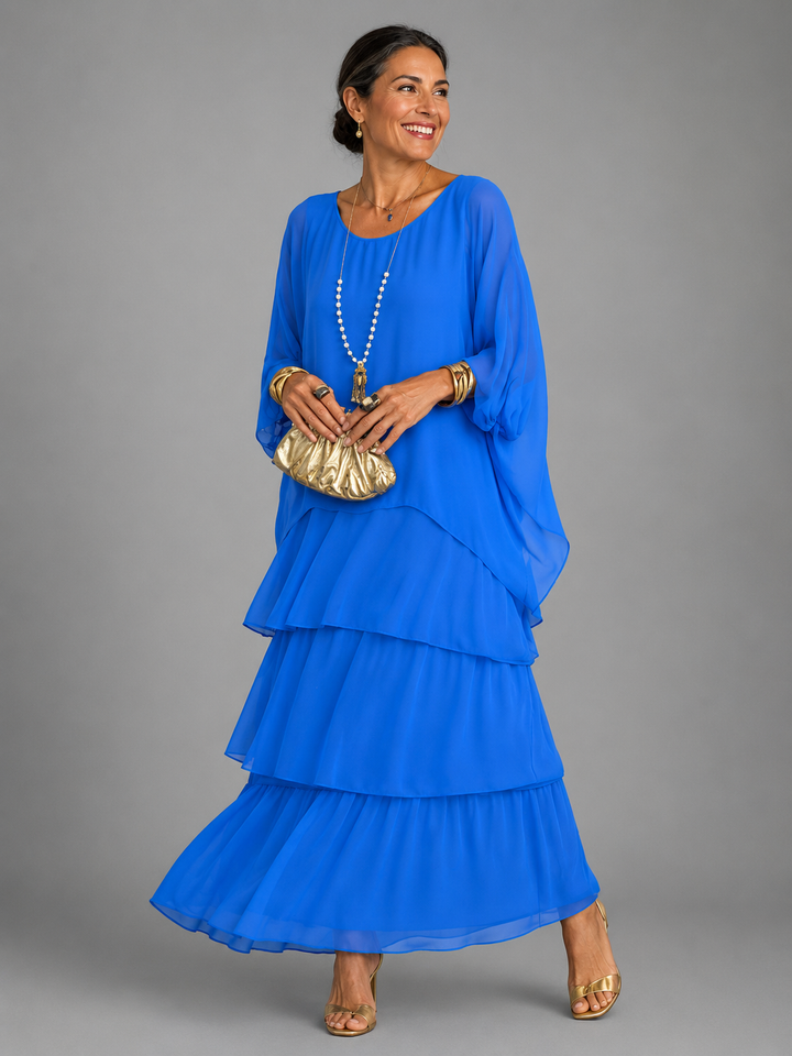 Janet – Tiered Chiffon-Look Maxi Dress