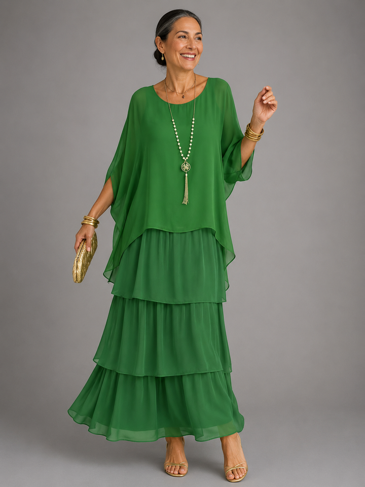 Janet – Tiered Chiffon-Look Maxi Dress
