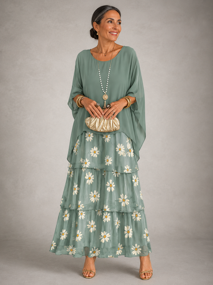Janet – Tiered Chiffon-Look Maxi Dress