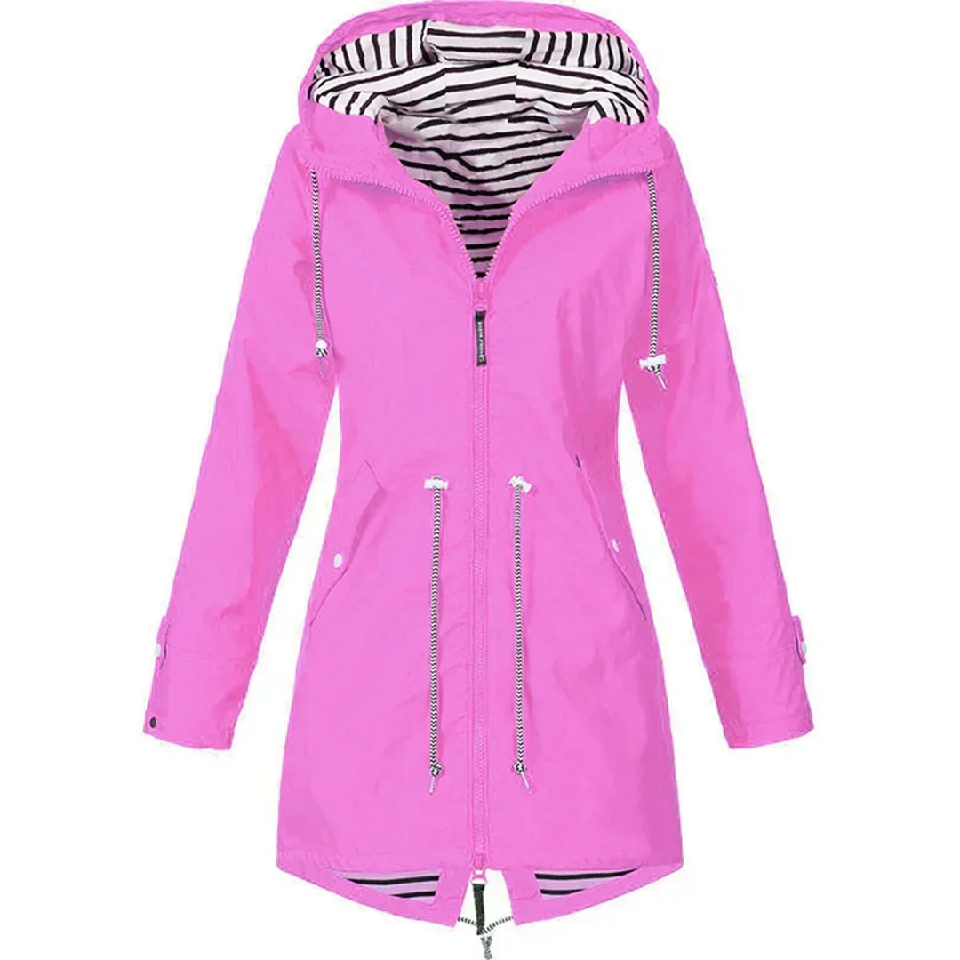 Lesley – Hooded Rain Jacket with Drawstring Waist