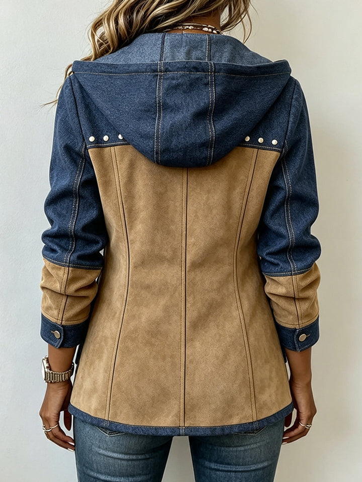 Lettie – Patchwork Hooded Zip-Up Jacket