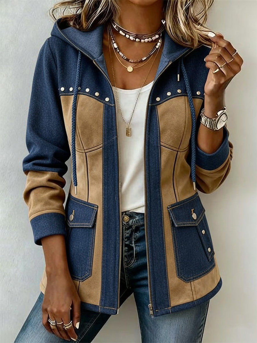 Madeleine – Hooded Colour-Block Zip Jacket