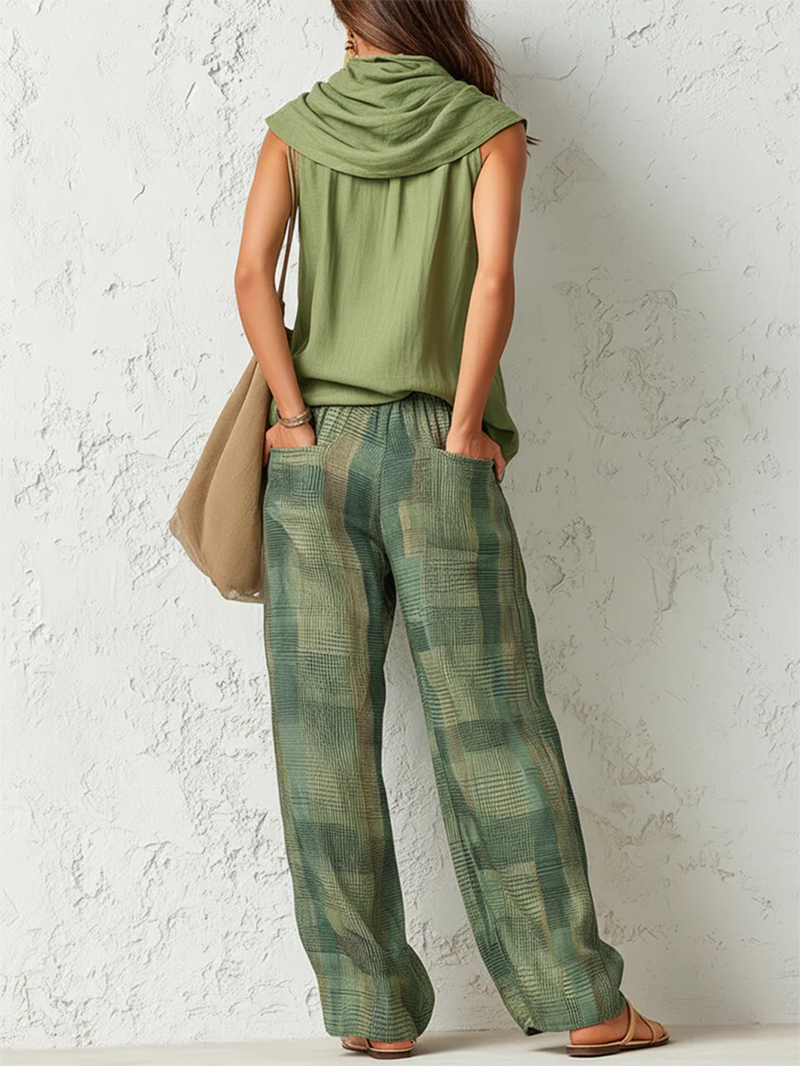Ceridwen – Sleeveless Top and Wide-Leg Trousers Set