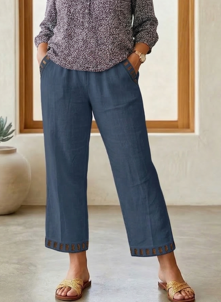 Brooklyn | Contrast Trim Cropped Trousers