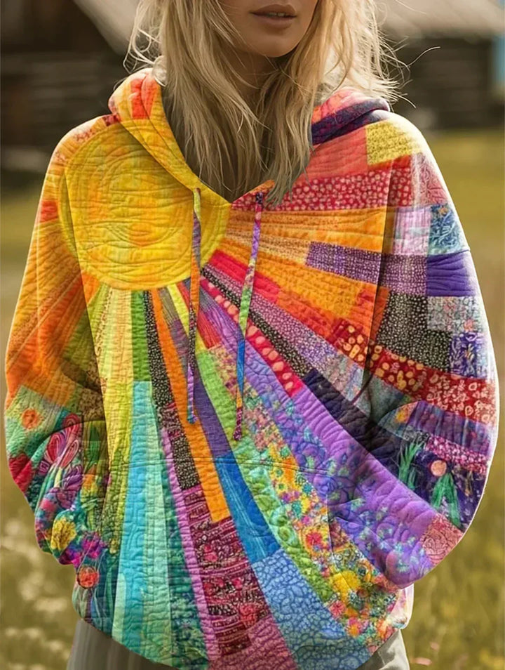 Madeleine – Quilted Patchwork-Print Hoodie
