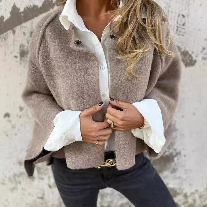 Thomasina – Cropped Button-Up Knit Cardigan