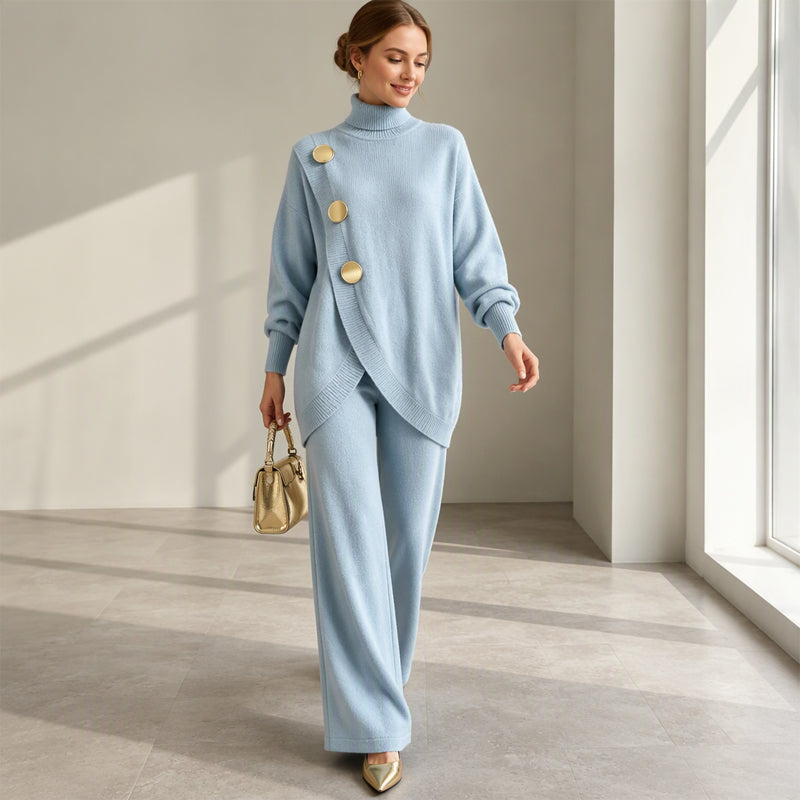 Honor – Knit Polo Neck and Wide-Leg Trouser Set
