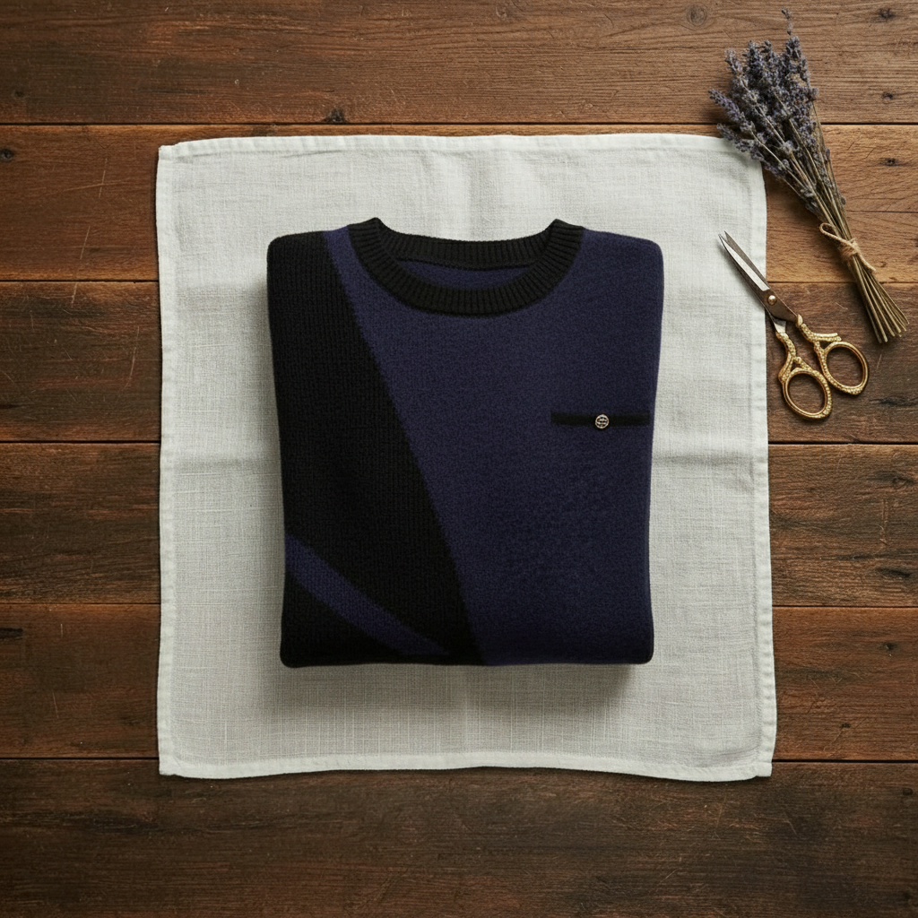 Iris – Crew Neck Jumper with Contrast Trim