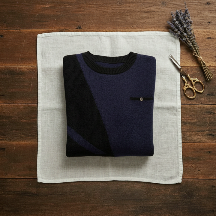 Iris – Crew Neck Jumper with Contrast Trim