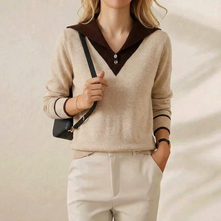 Prudence – Contrast Collar Knit Jumper