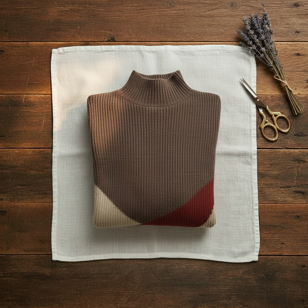 Bridget – Colour Block Mock Neck Jumper